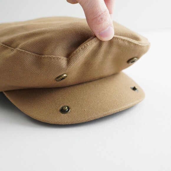 Duluth Trading Fire Hose Drivers Cap Newsboy Cabbie Cap Canvas Brown Mens Size M - Picture 8 of 14